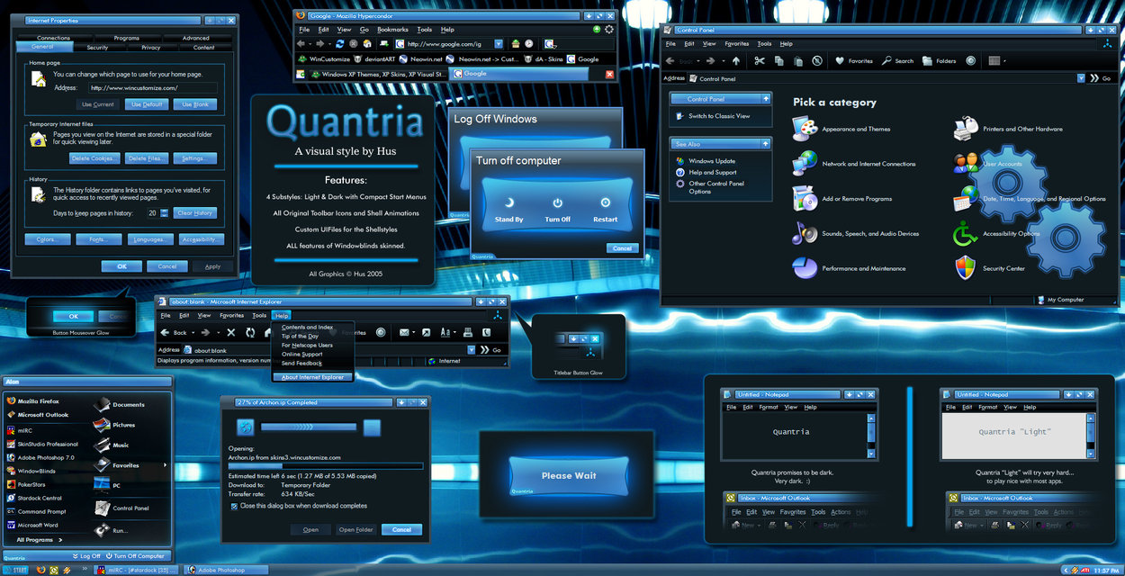 Quantria WB Windows XP Theme | Themes For Pc